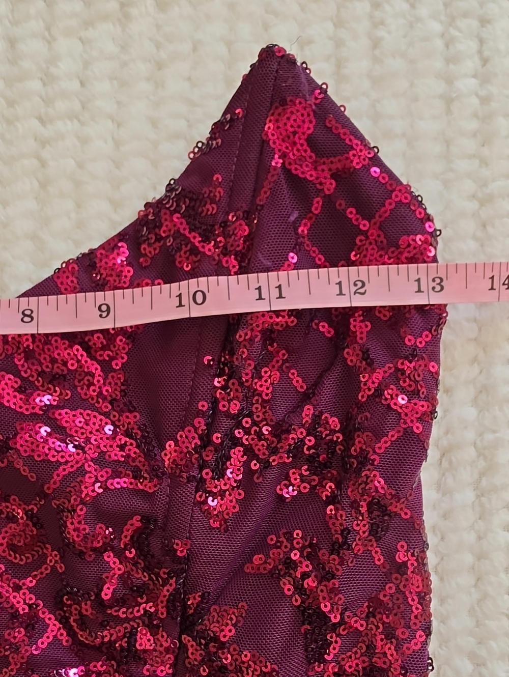 Windsor Strapless Dark Purple  Sequin Gown with Side Slit - Picture 10 of 13